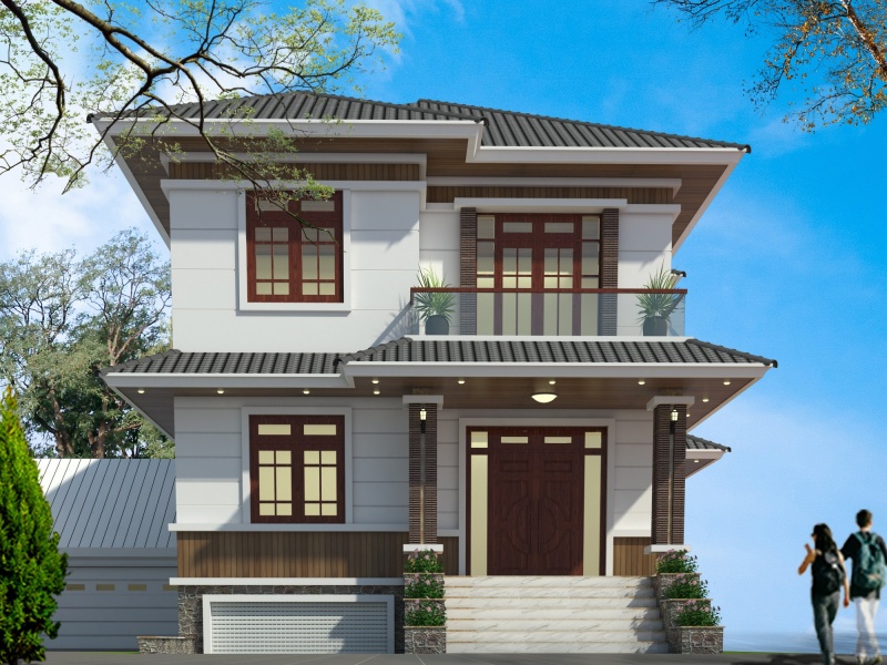 Mẫu thiết kế nhà 2 tầng 8x12m