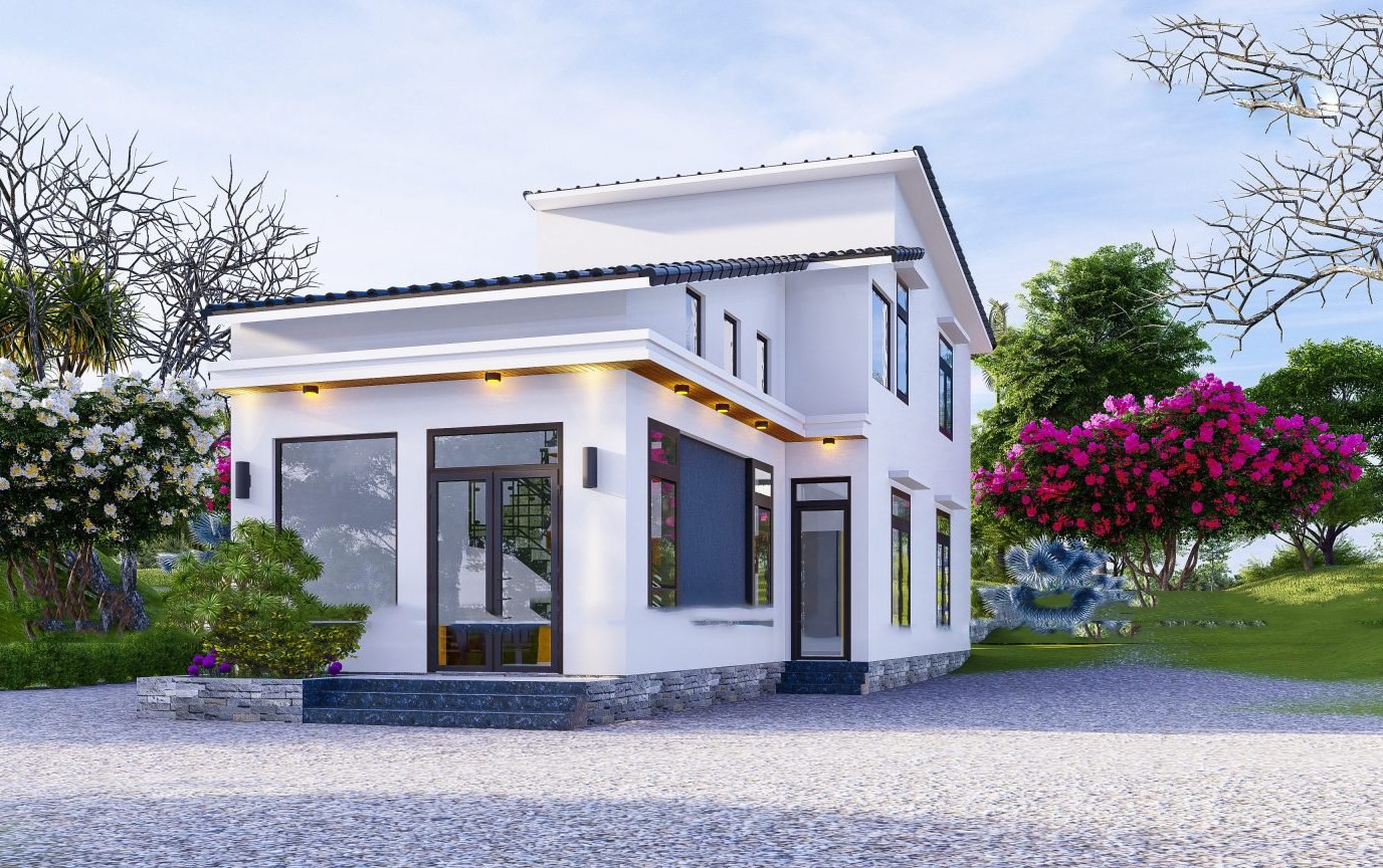 Nhà cấp 4 gác lửng 3 phòng ngủ có sân vườn