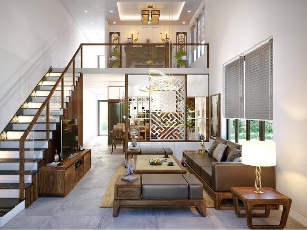 Mẫu nhà ống gác lửng 3 phòng ngủ giúp tiết kiệm diện tích và tăng tính thẩm mỹ cho ngôi nhà