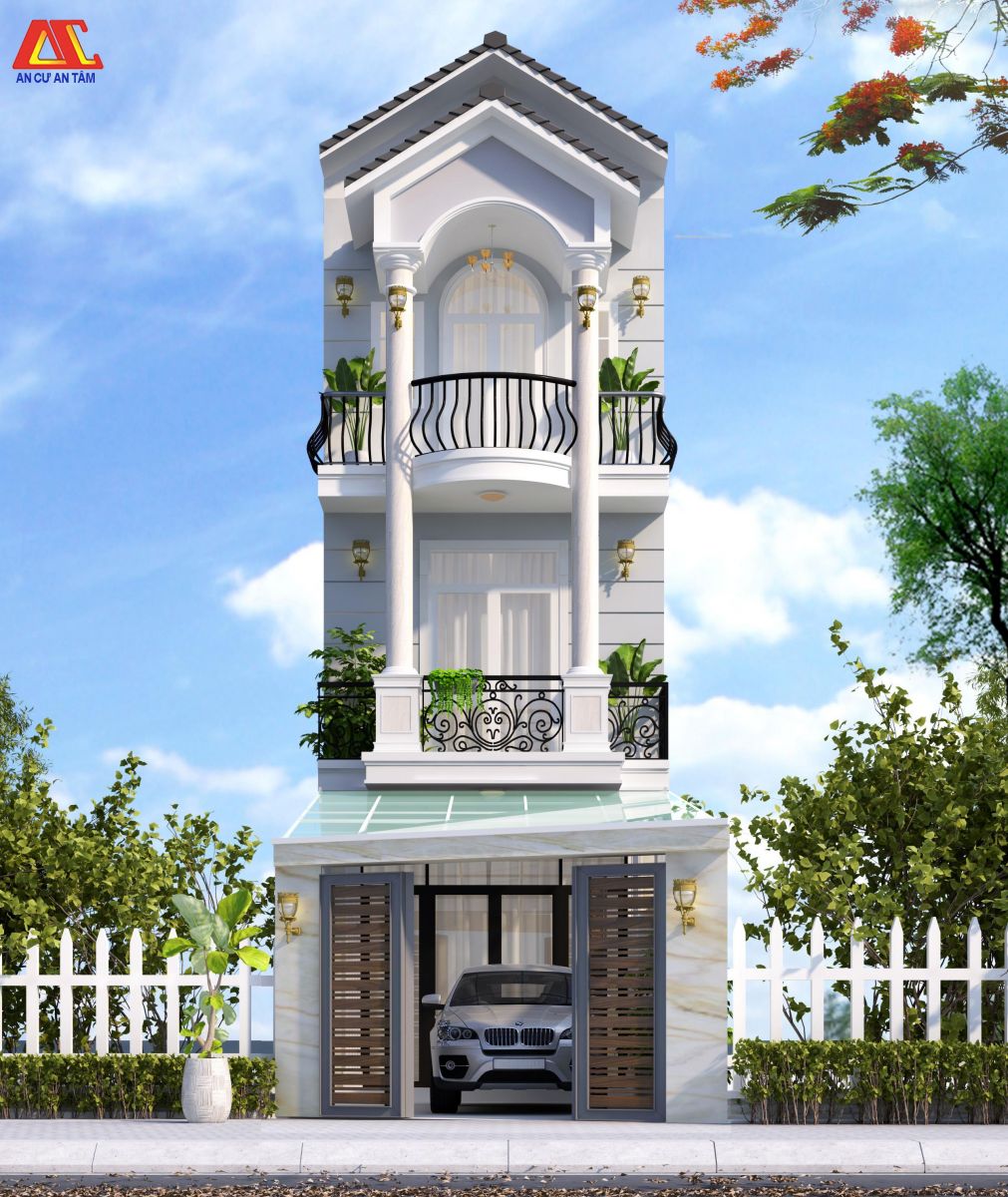 mẫu nhà phố 2 tầng 4m bán cổ điển đẹp tháng 2-2020