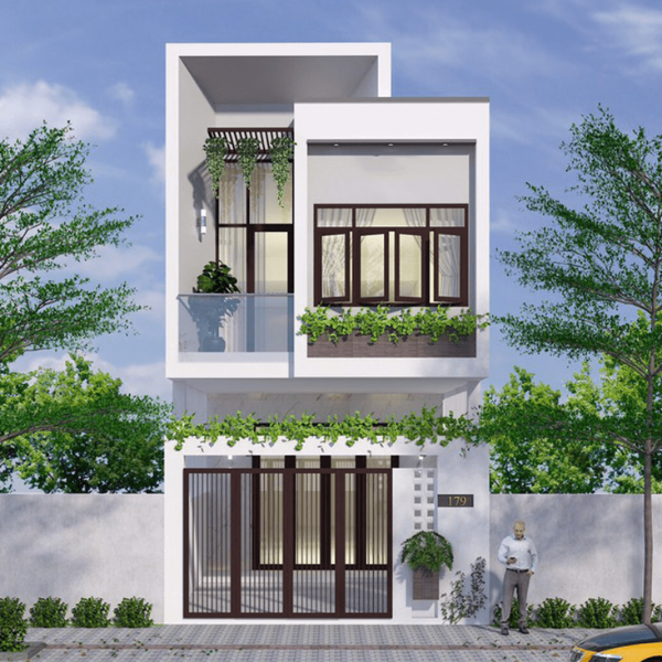 Mẫu nhà lệch tầng 4x16 thanh nhã, đơn giản và cuốn hút