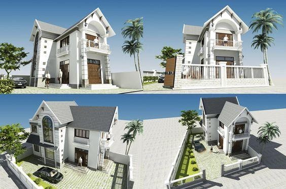 Thi công nhà chữ L 2 tầng 600 triệu đẹp, độc đáo