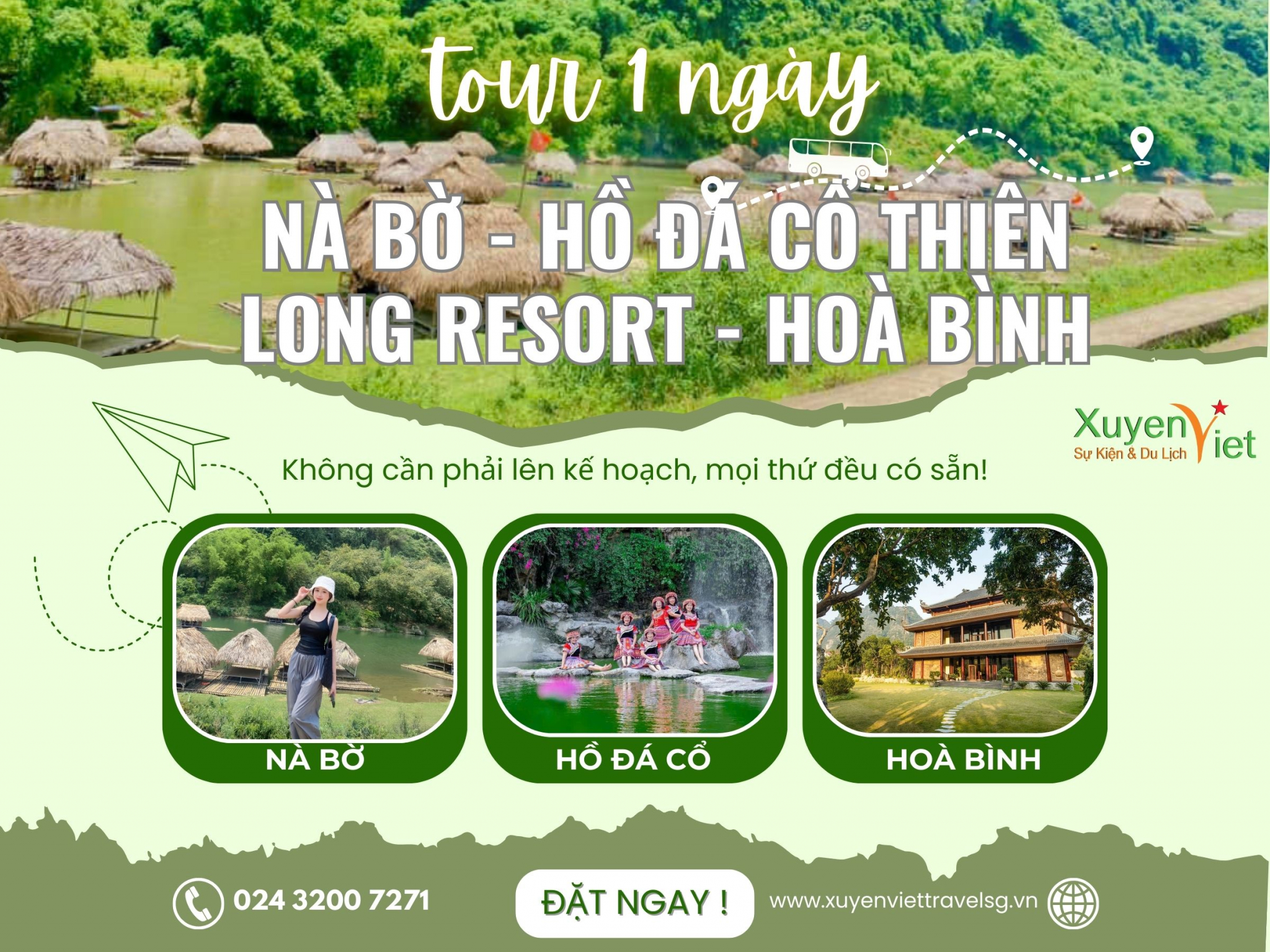 TOUR 1 NGÀY: NÀ BỜ - HỒ ĐÁ CỔ THIÊN LONG RESORT - HOÀ BÌNH