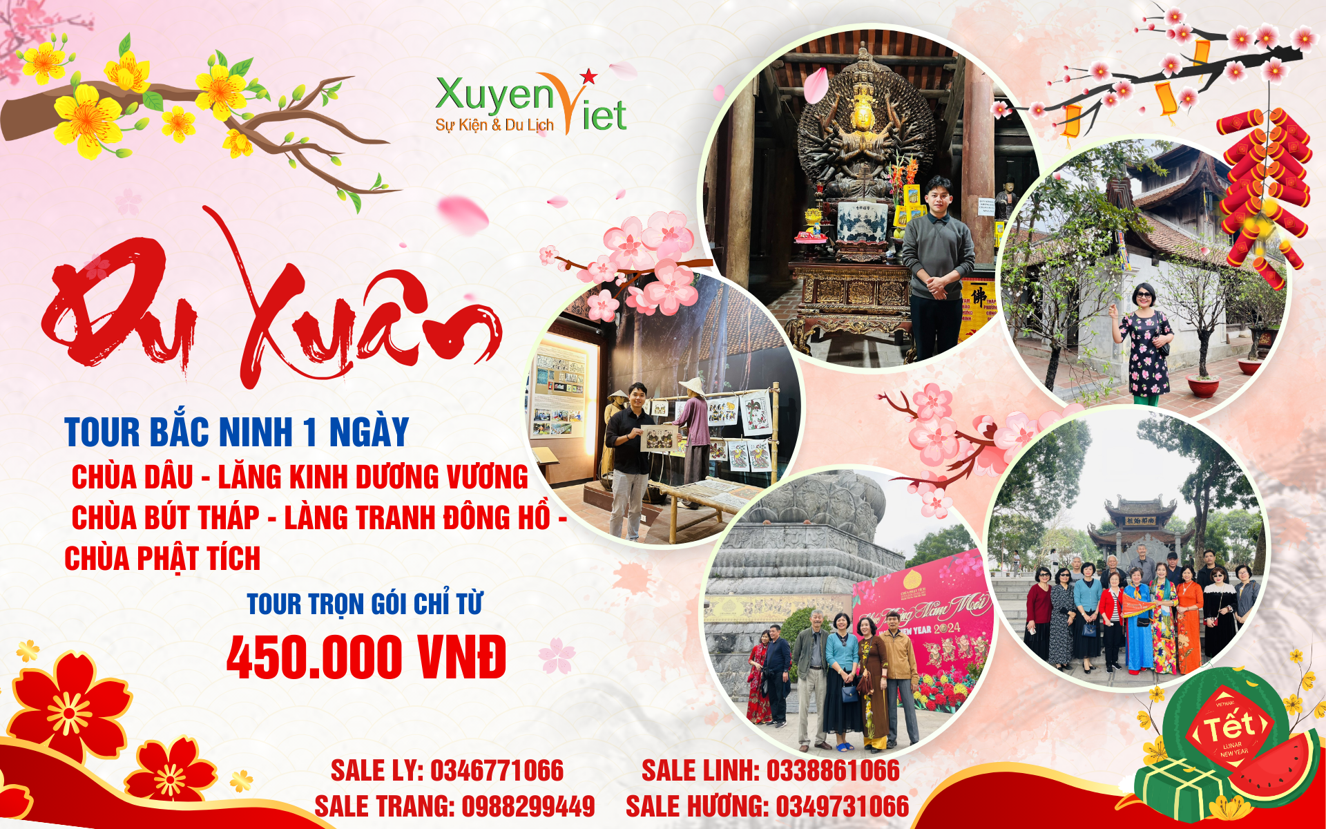 TOUR LỄ 05: CHÙA PHẬT TÍCH - LÀNG TRANH ĐÔNG HỒ - LĂNG KINH DƯƠNG VƯƠNG - CHÙA BÚT THÁP - CHÙA DÂU