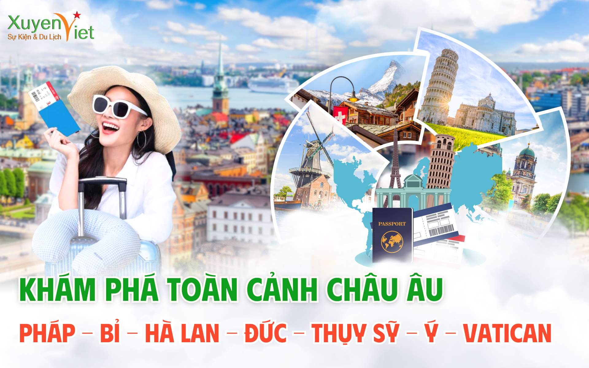 TOUR PHÁP – BỈ – HÀ LAN – ĐỨC – THỤY SỸ – Ý – VATICAN – 15N14Đ