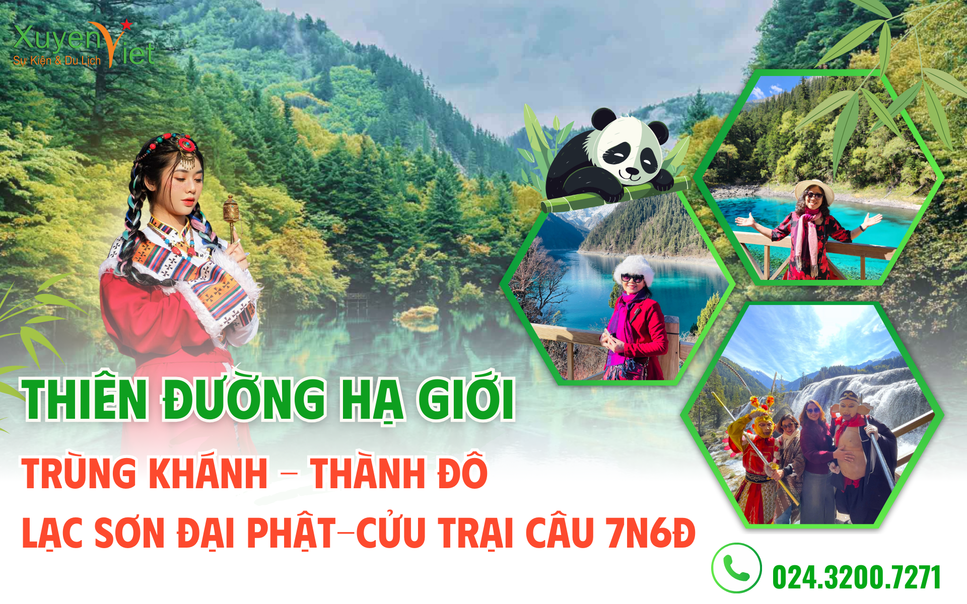 TOUR HÀ NỘI - SB NAM NINH - TRÙNG KHÁNH - THÀNH ĐÔ - CÔNG VIÊN GẤU TRÚC - LẠC SƠN ĐẠI PHẬT - CỬU TRẠI CÂU - THÀNH ĐÔ - HÀ NỘI 7N6Đ