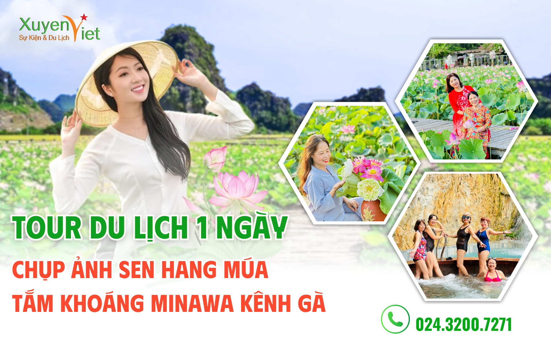 TOUR 1 NGÀY: HÀ NỘI- HANG MÚA MÙA SEN - TẮM KHOÁNG MINAWA KÊNH GÀ RESORT - HÀ NỘI 